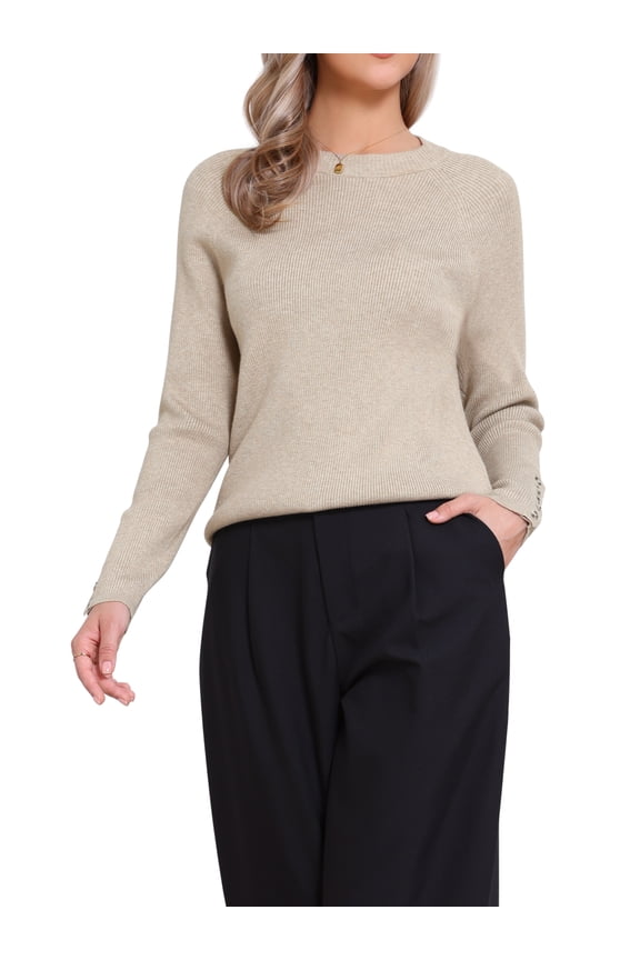 Long Raglan Sleeves Sweater Tops for Women 2025 Fall Winter Ribbed Knit Basic t Shirt Outfits L Khaki