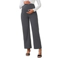 thumbnail image 1 of INSPIRE CHIC Women's Mother's Day Wide Leg Maternity Pants Over the Belly Elastic Stretch Pregnancy Trousers with Pockets Deep Grey Small, 1 of 6