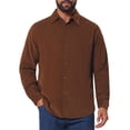 thumbnail image 1 of INSPIRE CHIC Men's 100% Cotton Dress Shirt Long Sleeve Solid Casual Button Down Shirts M Brown, 1 of 6