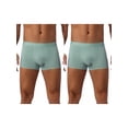 thumbnail image 1 of NOMADIC NOOK Men's 2 Pack Soft Elastic Waist Solid Color Regular Fit Basic Boxer Briefs 38 2 Light Green, 1 of 6