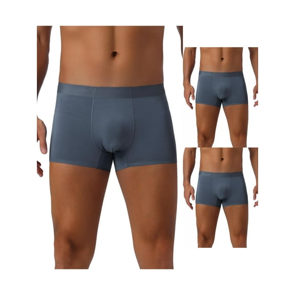 NOMADIC NOOK Men's 3 Pack Soft Elastic Waist Solid Color Regular Fit Basic Boxer Briefs 30 3 Dark Gray