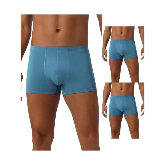 NOMADIC NOOK Men's 3 Pack Underwear Regular Fit Soft Comfortable Solid Color Basic Boxer Briefs 38 3 Blue