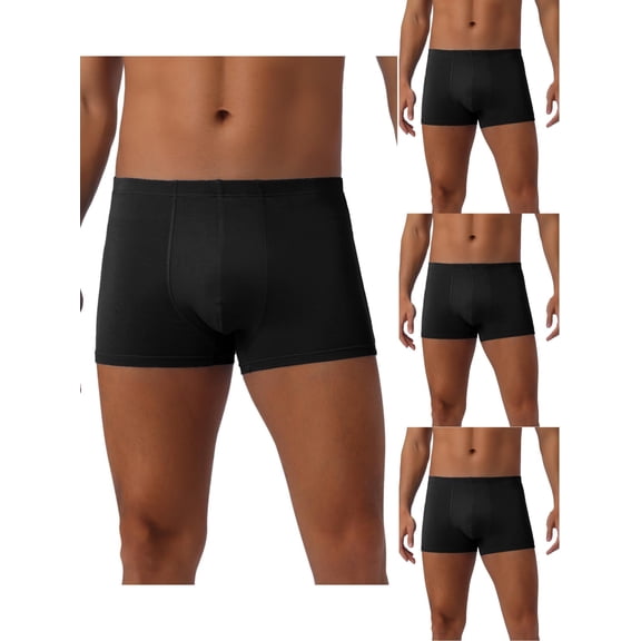 NOMADIC NOOK Men's 4 Pack Underwear Regular Fit Soft Comfortable Solid Color Basic Boxer Briefs 28 4 Black