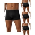 thumbnail image 1 of NOMADIC NOOK Men's 4 Pack Underwear Regular Fit Soft Comfortable Solid Color Basic Boxer Briefs 30 4 Black, 1 of 5