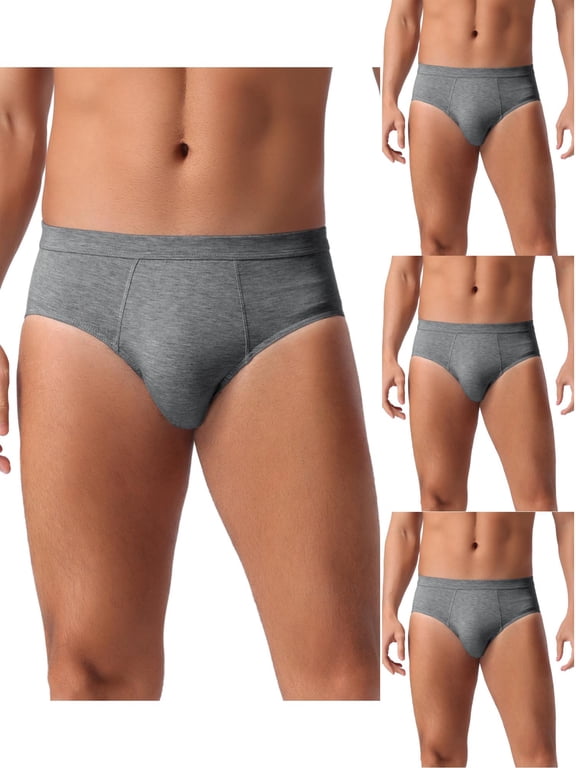 Men's 4 Pack Underwear Solid Color Elastic Waist Soft Comfortable Briefs 32 4 Dark Gray