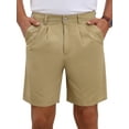 thumbnail image 1 of INSPIRE CHIC Men's Above Knee with Pockets Mid Waisted Formal Shorts 30 Khaki, 1 of 6