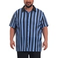 thumbnail image 1 of INSPIRE CHIC Men's Big & Tall Striped Button Down Short Sleeve Summer Shirts 2XL Blue, 1 of 5