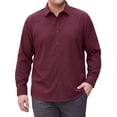 thumbnail image 1 of INSPIRE CHIC Men's Big & Tall Shirt Long Sleeve Button Down Casual Dress Shirts 2XL Burgundy, 1 of 5