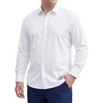 thumbnail image 1 of INSPIRE CHIC Men's Big & Tall Shirt Long Sleeve Button Down Casual Dress Shirts 2XL White, 1 of 5