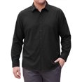 thumbnail image 1 of INSPIRE CHIC Men's Big & Tall Shirt Long Sleeve Button Down Casual Dress Shirts 3XL Black, 1 of 5