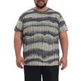 thumbnail image 1 of INSPIRE CHIC Men's Big & Tall Tie-Dye Striped Crew Neck Short Sleeve Distressed Ripped T-Shirts 4XL Gray, 1 of 5