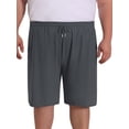 thumbnail image 1 of INSPIRE CHIC Men's Big & Tall Zipper Pockets Above Knee Drawstring Waist Sport Short Pants 4XL Gray, 1 of 5