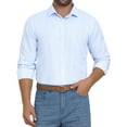 thumbnail image 1 of INSPIRE CHIC Men's Button Down Long Sleeve Business Pattern Dress Shirt S Sky Blue, 1 of 5