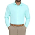 thumbnail image 1 of INSPIRE CHIC Men's Button Down Long Sleeve Business Pattern Dress Shirt XL Mint Green, 1 of 5