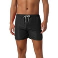 thumbnail image 1 of INSPIRE CHIC Men's Casual Lightweight Solid Color Elastic Waist Drawstring Summer Beach Board Shorts 28 Black, 1 of 6