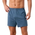 thumbnail image 1 of INSPIRE CHIC Men's Comfortable Breathable Cotton Mid-Waisted Striped Boxer Shorts 28 Blue, 1 of 5
