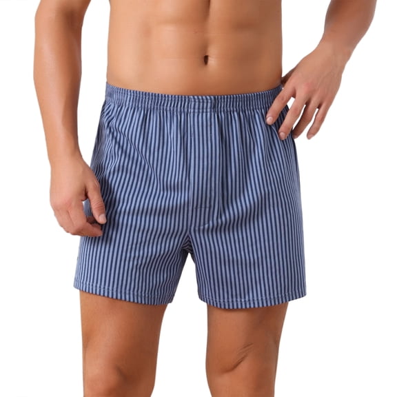 INSPIRE CHIC Men's Comfortable Breathable Cotton Mid-Waisted Striped Boxer Shorts 30 Purple