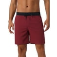 thumbnail image 1 of INSPIRE CHIC Men's Contrast Color Elastic Waist Lining Surfing Drawstring Swimming Shorts 28 Red, 1 of 6