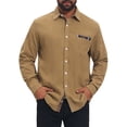 thumbnail image 1 of INSPIRE CHIC Men's Contrast Dress Shirt Plaid Collar Casual Button Down Shirts M Khaki, 1 of 6