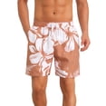 thumbnail image 1 of INSPIRE CHIC Men's Contrast Pattern Drawstring Bathing Summer Beach Shorts 38 Light Orange, 1 of 4
