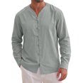 thumbnail image 1 of INSPIRE CHIC Men's Cotton Linen Shirt Long Sleeve Button Down Casual Shirts L Gray, 1 of 6