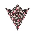thumbnail image 1 of INSPIRE CHIC Men's Floral Pocket Square Flower Printed Handkerchiefs with Colored Trim for Wedding Party Black One Size, 1 of 4