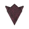 thumbnail image 1 of INSPIRE CHIC Men's Floral Pocket Square Leaf Twist Pattern Handkerchiefs with Trim for Wedding Party Black Red One Size, 1 of 4