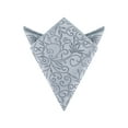 thumbnail image 1 of INSPIRE CHIC Men's Floral Pocket Square Leaf Twist Pattern Handkerchiefs with Trim for Wedding Party Silver One Size, 1 of 4