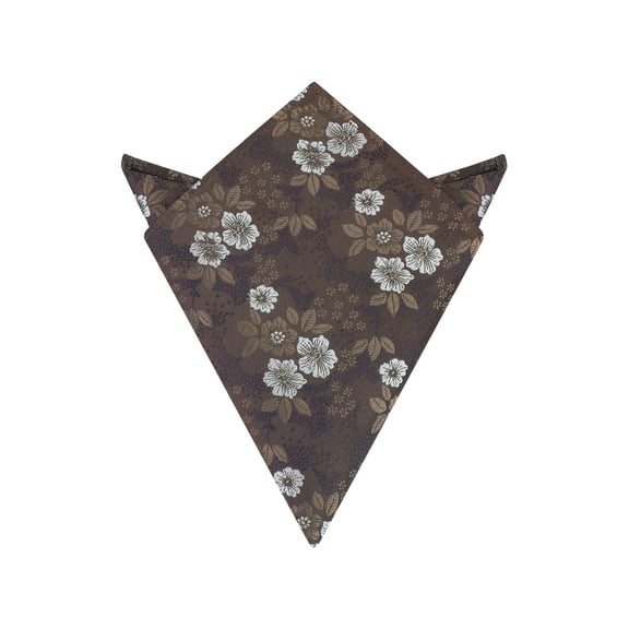 INSPIRE CHIC Men's Floral Pocket Squares Spring Colorful Flower Pattern Handkerchief for Men Brown One Size