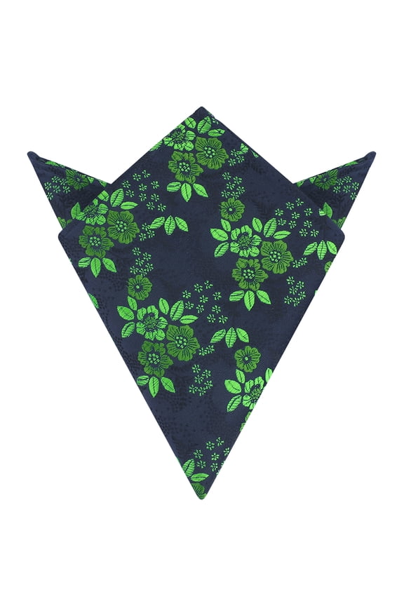 Men's Floral Pocket Squares Spring Colorful Flower Pattern Handkerchief for Men Green One Size