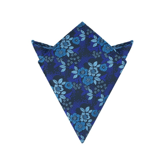 INSPIRE CHIC Men's Floral Pocket Squares Spring Colorful Flower Pattern Handkerchief for Men Navy Blue One Size