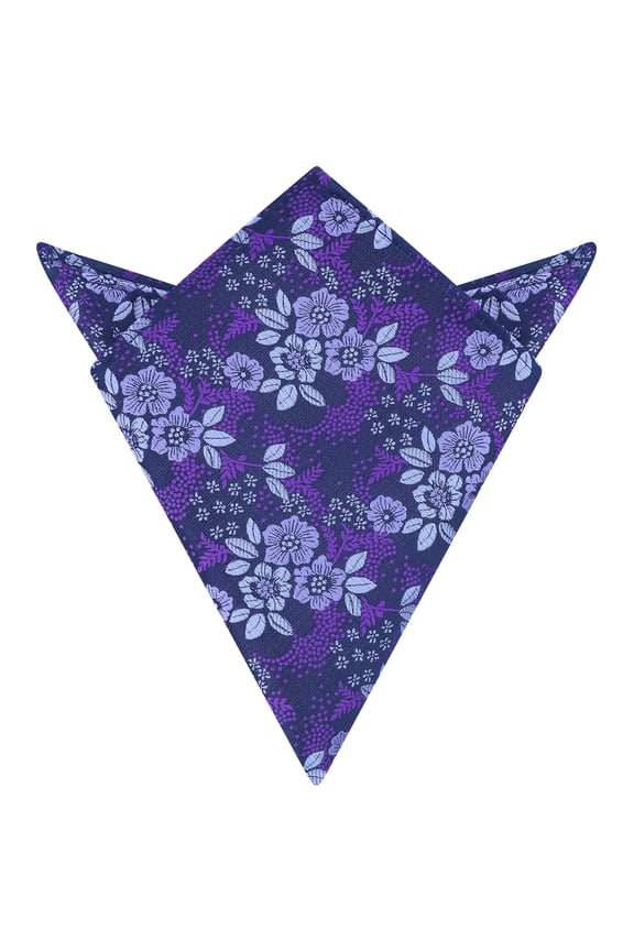 Men's Floral Pocket Squares Spring Colorful Flower Pattern Handkerchief for Men Purple One Size