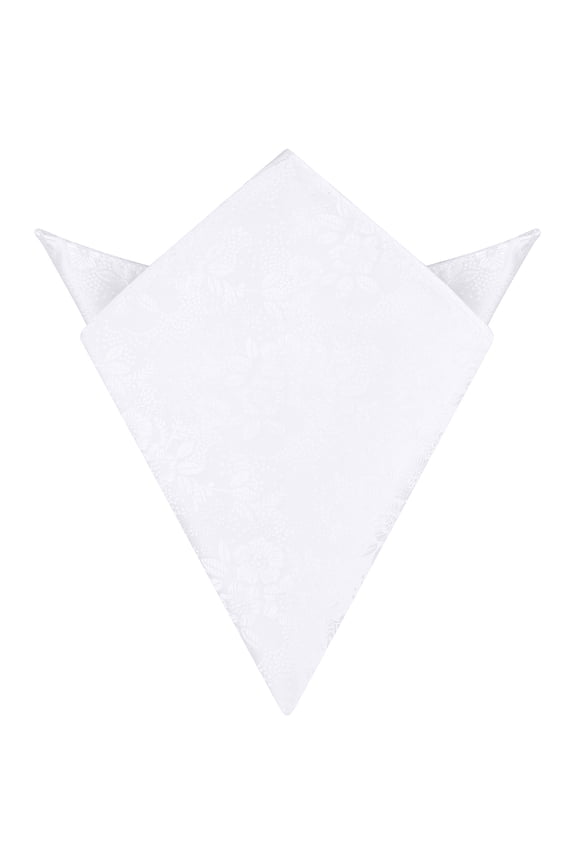 Father's Day Men's Floral Pocket Squares Spring Colorful Flower Pattern Handkerchief for Men White One Size