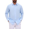 thumbnail image 1 of INSPIRE CHIC Men's Formal Solid Color Breathable Wrinkle Free Long Sleeve Dress Shirt XL Light Blue, 1 of 5