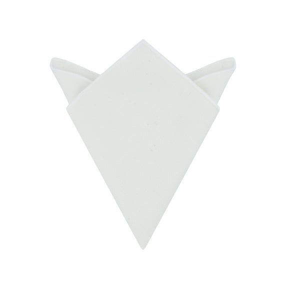 INSPIRE CHIC Men's Handkerchiefs Tweed Pocket Squares with Embroidered Edge Cream White