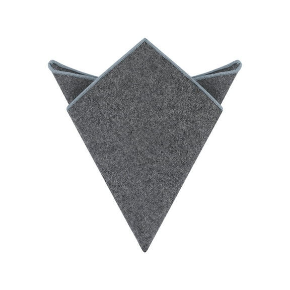 INSPIRE CHIC Men's Handkerchiefs Tweed Pocket Squares with Embroidered Edge Gray