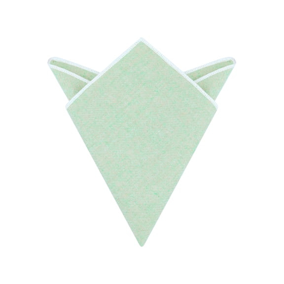 INSPIRE CHIC Men's Handkerchiefs Tweed Pocket Squares with Embroidered Edge Light Green