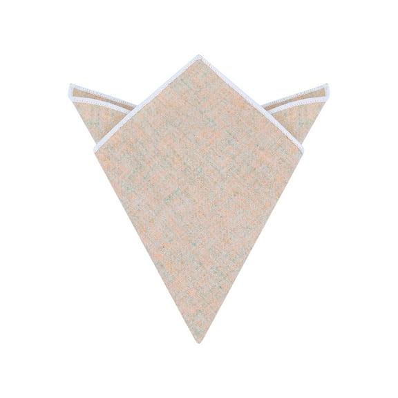 INSPIRE CHIC Men's Handkerchiefs Tweed Pocket Squares with Embroidered Edge Light Orange