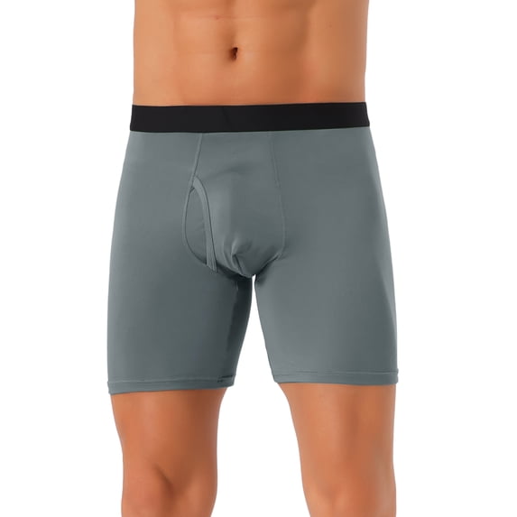 INSPIRE CHIC Men's Underpants Boxer Briefs Open-Fly Secure Waist Stretch Boxer Underpants 36 Dark Gray