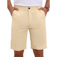 thumbnail image 1 of INSPIRE CHIC Men's Linen Pleated with Pockets Above Knee Casual Shorts 32 Khaki, 1 of 6