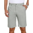 thumbnail image 1 of INSPIRE CHIC Men's Linen Texture Above Knee with Pockets Formal Shorts 36 Light Gray, 1 of 6