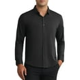 thumbnail image 1 of INSPIRE CHIC Men's Long Sleeve Button Down Solid Color Business Formal Dress Shirt S Black, 1 of 4