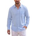 thumbnail image 1 of INSPIRE CHIC Men's Gingham Shirt Long Sleeve Checkered Regular Fit Button Down Casual Top M Blue, 1 of 5