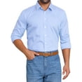 thumbnail image 1 of INSPIRE CHIC Men's Long Sleeve Business Plaid Pattern Dress Shirts M Blue, 1 of 5