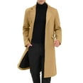 thumbnail image 1 of INSPIRE CHIC Men's Coats Single Breasted Lapel Collar Long Sleeve Back Slit Outerwear Coat XL Dark Khaki, 1 of 7