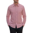 thumbnail image 1 of INSPIRE CHIC Men's Back to School Pinstripe Shirt Long Sleeve Button Down Casual Dress Shirts M Red, 1 of 5