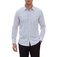 thumbnail image 1 of INSPIRE CHIC Men's Back to School Pinstripe Shirt Long Sleeve Button Down Casual Dress Shirts M White, 1 of 5