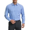 thumbnail image 1 of INSPIRE CHIC Men's Plaid Long Sleeved Button Down Business Wear Dress Shirts S Dark Blue, 1 of 6