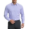 thumbnail image 1 of INSPIRE CHIC Men's Plaid Long Sleeved Button Down Business Wear Dress Shirts S Light Purple, 1 of 6