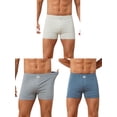 thumbnail image 1 of INSPIRE CHIC Men's Plaid Mid-Waisted Lightweight Breathable Knitted Boxer Shorts 3 Packs 34 1 Light Gray 1 Gray 1 Blue, 1 of 5
